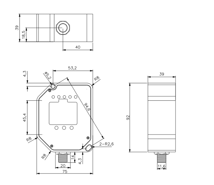 高頻高精激光測距尺寸圖 高頻高精激光測距尺寸圖